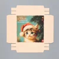 Коробка подарочная &laquo;Котёнок&raquo;, новогодняя, с крышкой, 20&times;20&times;6 см, разноцветная