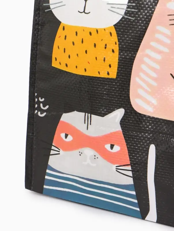 Сумка хоз Котики, 45*20*37, отдел без молнии, черный Сумка хоз Котики, 45*20*37, отдел без молнии, черный