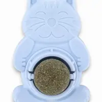 Игрушка для кошек из кошачьей мяты "Большой Кот" на основании, 4,5х6х6 см, синий