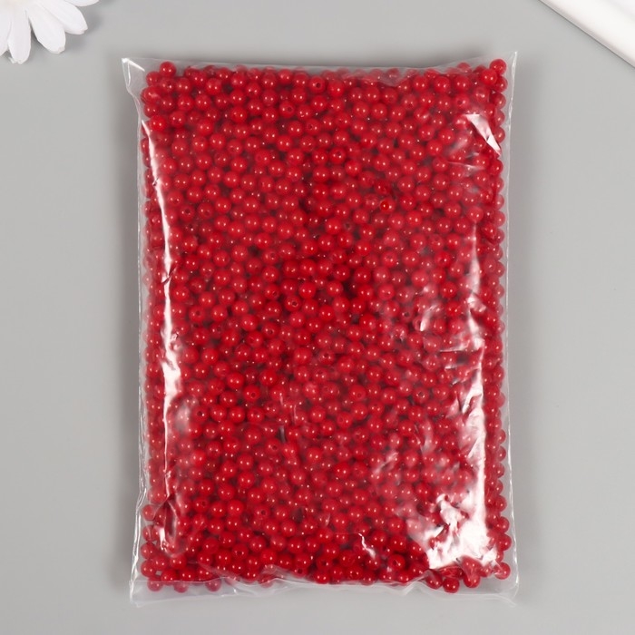 Набор бусин Набор бусин "Жемчуг" d 6 мм, 250 гр, красный