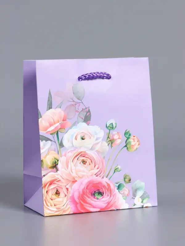 Пакет подарочный "Нежность без слов" ламинированый 11,5 х 14,5 х 6,5 см