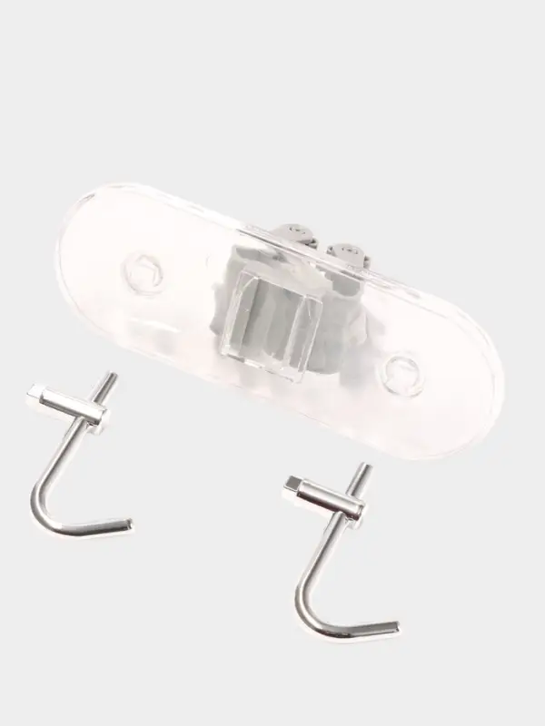 Держатель для швабр настенный самоклеящийся, прозрачная основа, 16&times;6&times;6 см