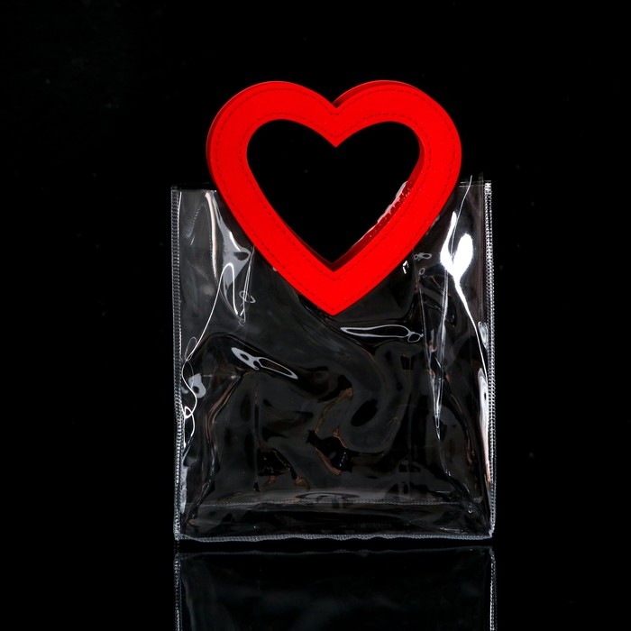 Пакет подарочный из ПВХ  Красный 20Х18Х10 см Пакет подарочный из ПВХ  Красный 20Х18Х10 см