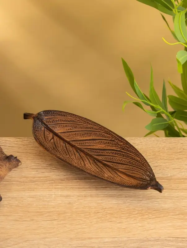 Подставка под благовония  Подставка под благовония "Лист" алюминий 23х8х2 см, оранжевый