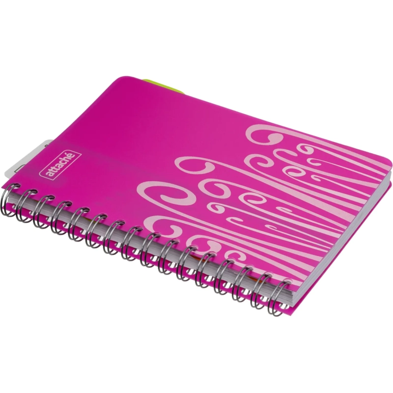 Бизнес-тетрадь А5,140 л,пласт обл, с разд,спир,ATTACHE FANTASY,розов