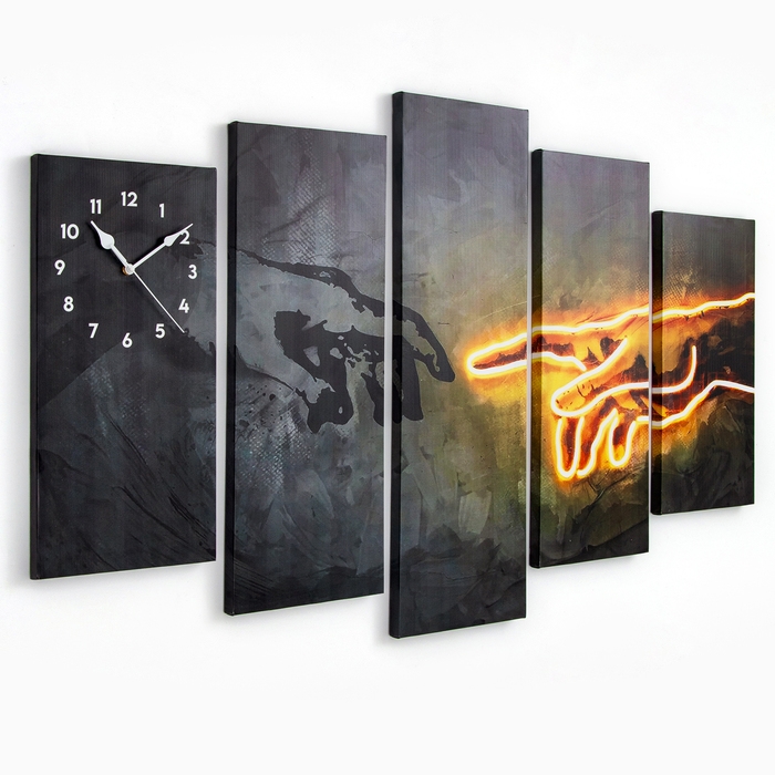 Часы-картина настенные модульные  Часы-картина настенные модульные "Руки", бесшумные, 80 х 140 см