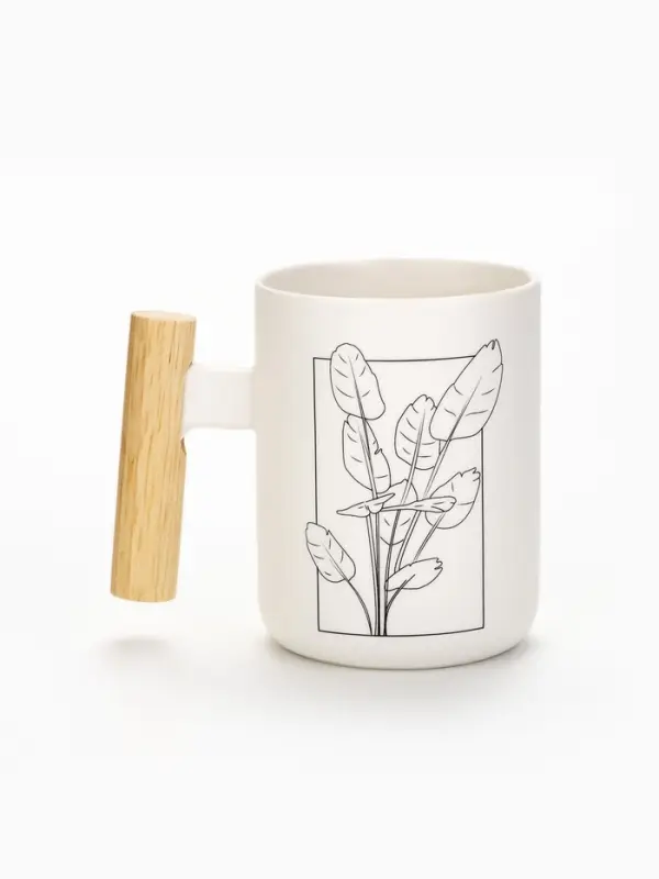 Кружка керамическая &laquo;Листья&raquo;, 400 мл