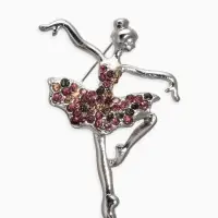 Брошь &laquo;Балерина&raquo;, цветная в серебре