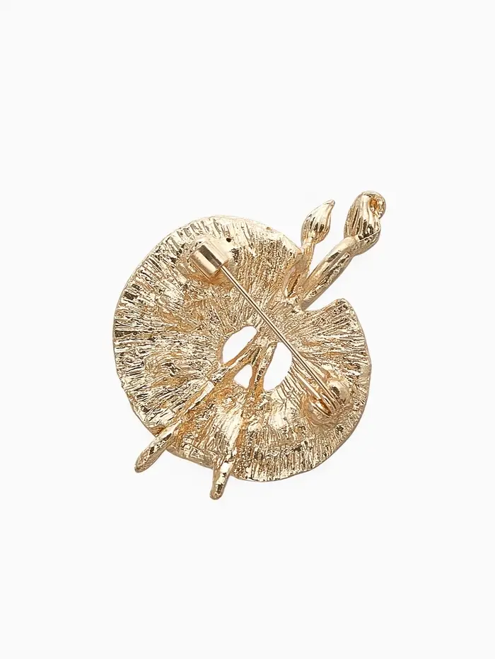 Брошь &laquo;Краски&raquo;, палитра, цветная в золоте