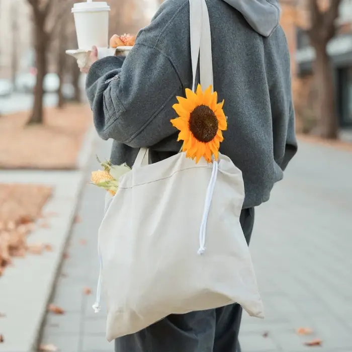 Сумка шоппер небелёный SL HOME Light shopper, 53&times;45 см, 100% лён, 200 г/м2