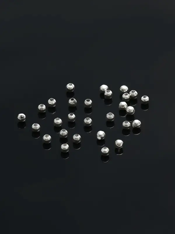 Кримп (зажимная бусина) СМ-378 (набор 30 шт.), 2.4 мм, цвет серебро