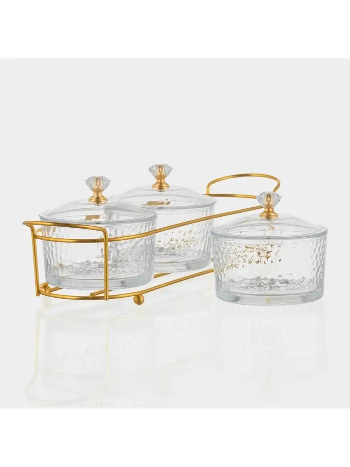 Набор конфетниц &laquo;Богема&raquo;, на подставке 33&times;9.5&times;8.5, 3 шт., стекло
