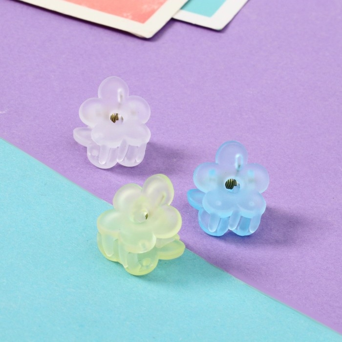 Краб для волос  Краб для волос "Соня" (набор 10 шт) ромашка, 1,5 см, микс