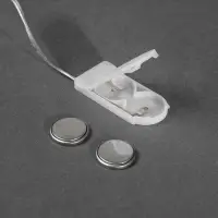 Гирлянда &laquo;Нить&raquo; 5 м роса, IP20, серебристая нить, 50 LED, батарейки CR2032&times;2 (в комплекте), свечение белое