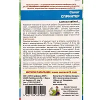 Семена Салат &laquo;Спринтер&raquo; 0.25 г