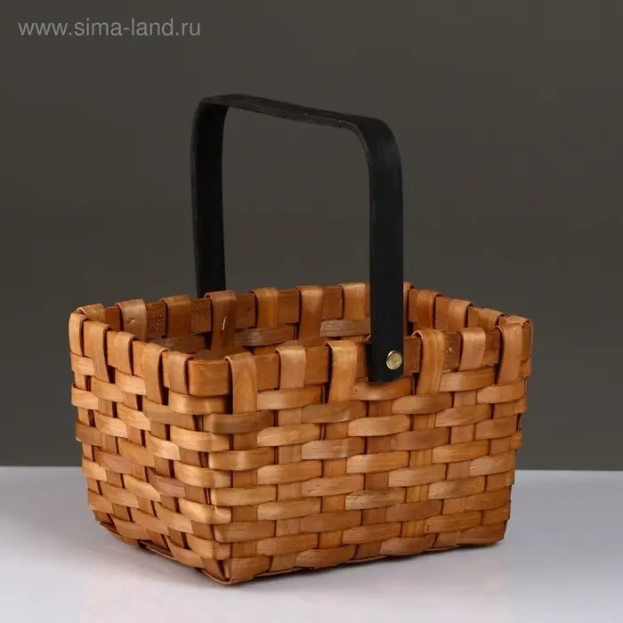 Корзина плетёная для хранения, 22&times;15&times;12.5 см, ручка h=13.5 см, секвойя