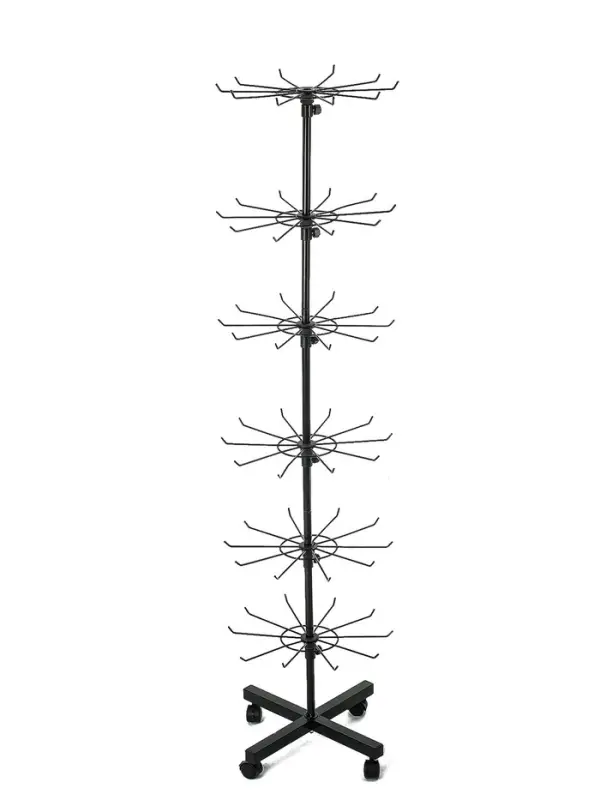 Вертушка, 6 ярусов по 10 крючков, 40&times;40&times;160 см, чёрная