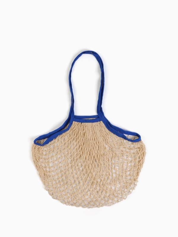 Авоська, 41 х 27 см, ручка 17 см, клетка 1.5 см, белая с синей ручкой Авоська, 41 х 27 см, ручка 17 см, клетка 1.5 см, белая с синей ручкой