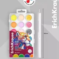 Акварель 18 цветов ErichKrause Safari Neon+Pastel+Pearl с европодвесом