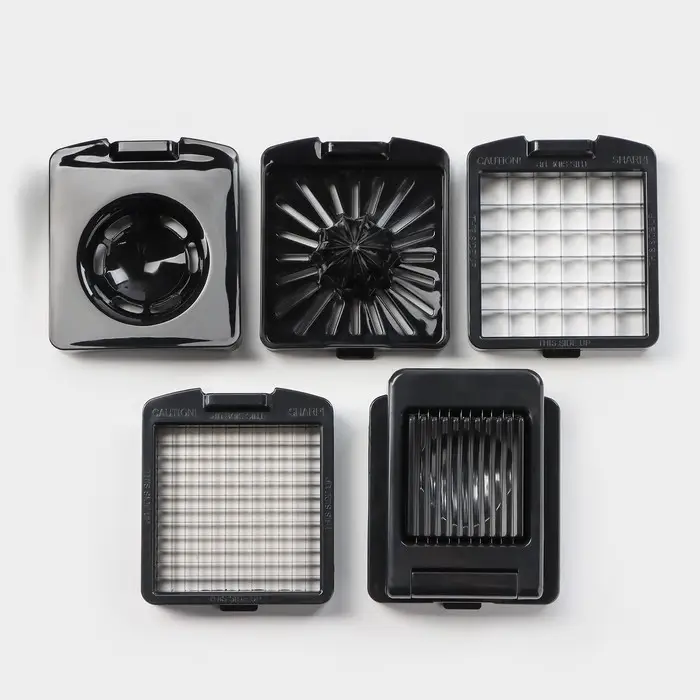 Овощерезка универсальная Magistro Vegan pro, 7 насадок, овощечистка, контейнер, чёрно-белая