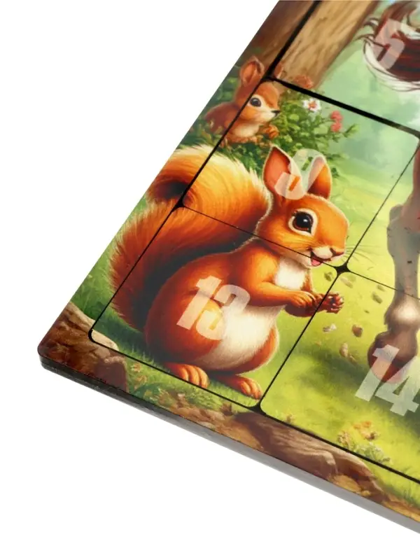 Головоломка  Головоломка "Пятнашки. Жеребёнок с белочками", логическая настольная игра, 22х22 см