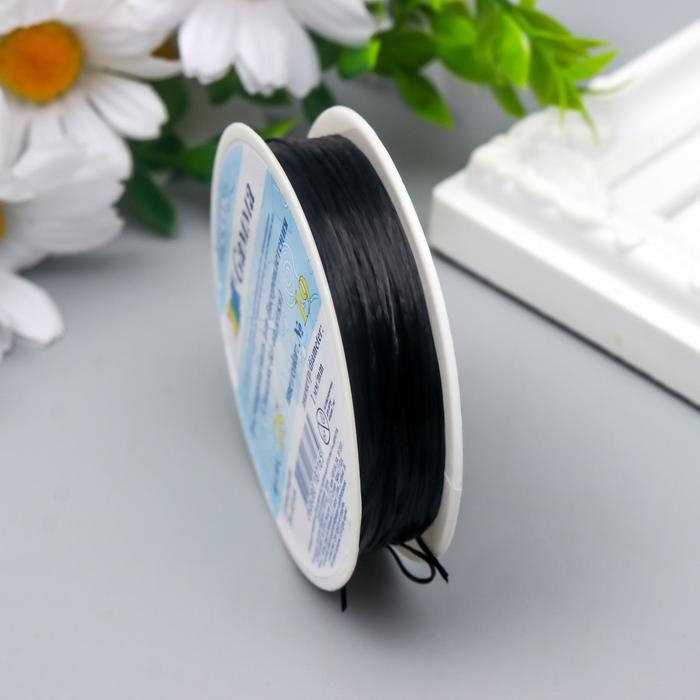 Спандекс для бисера без оплетки  Спандекс для бисера без оплетки "Gamma" d 1 мм  10 х18 м ± 0.9 м №19 чёрный