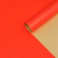 Пленка матовая для цветов и букетов, двусторонняя, красный, золотой, 0.57&times;5 м &plusmn;5% см