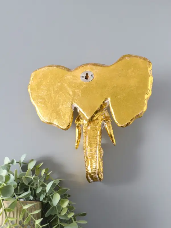 Панно настенное полистоун &laquo;Слон&raquo;, интерьерный декор, золото с патиной, 22&times;7.5&times;22 см