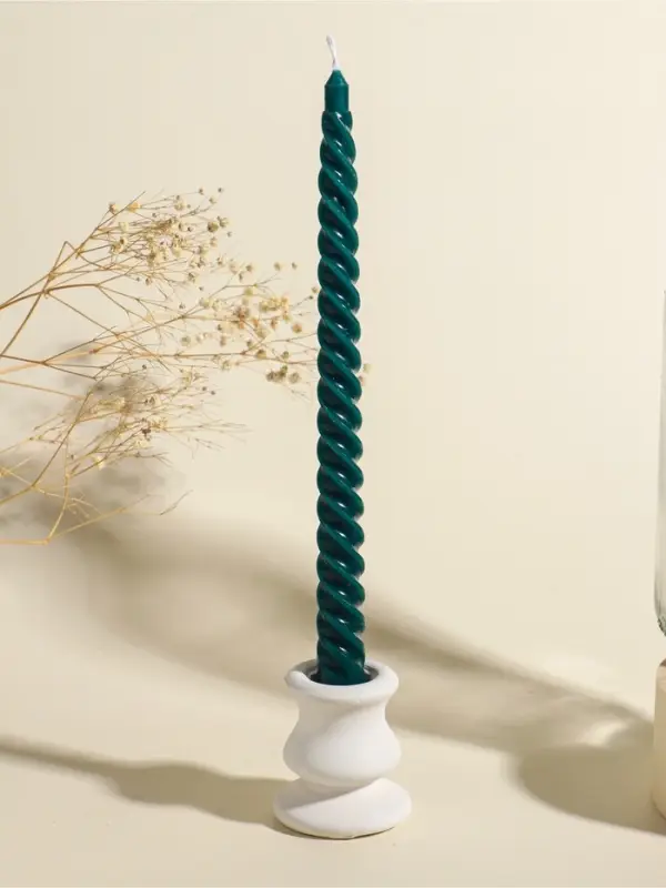 Набор свечей витых, 2&times;25 см, 4 шт., палитра зелёного, 25.5&times;8.8&times;2.4 см