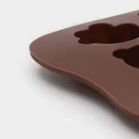 Форма для конфет и шоколада Доляна &laquo;Животные. Любовь&raquo;, силикон, 20.6&times;10.5&times;1.4 см, 15 ячеек, коричневая