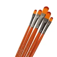 Набор кистей для рисования, синтетика, 5 штук: № 2, 4, 6, 8, 10, плоские, международный размер