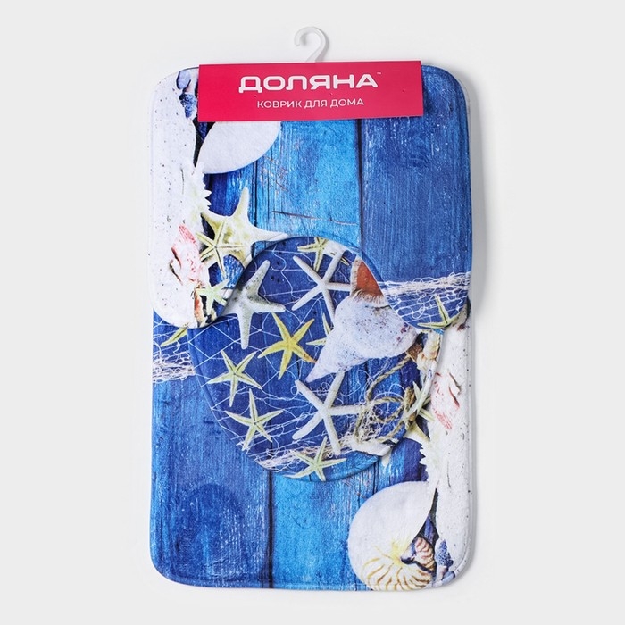 Коврики для ванной и туалета Доляна «Ракушки», 3 шт: 37×45 см, 37×45 см, 45×75 см Коврики для ванной и туалета Доляна «Ракушки», 3 шт: 37×45 см, 37×45 см, 45×75 см