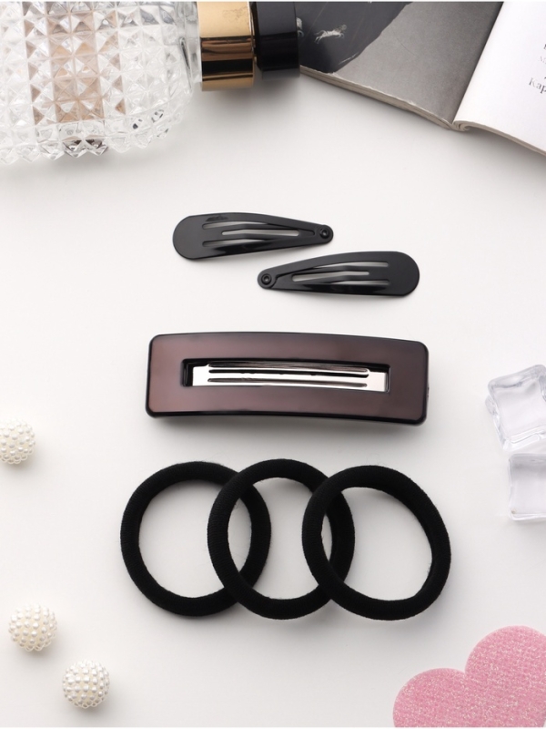 Набор для волос Набор для волос "Элери" (3 резинки 6см, автомат 8см, 2 невидимки 4,5см) чёрный