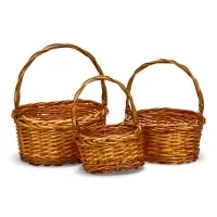 Набор корзин 3 шт ИВА 27x23x13 23x19x11 17x12x9x21 см ПЛЕТ ручка h=17/14/12 см