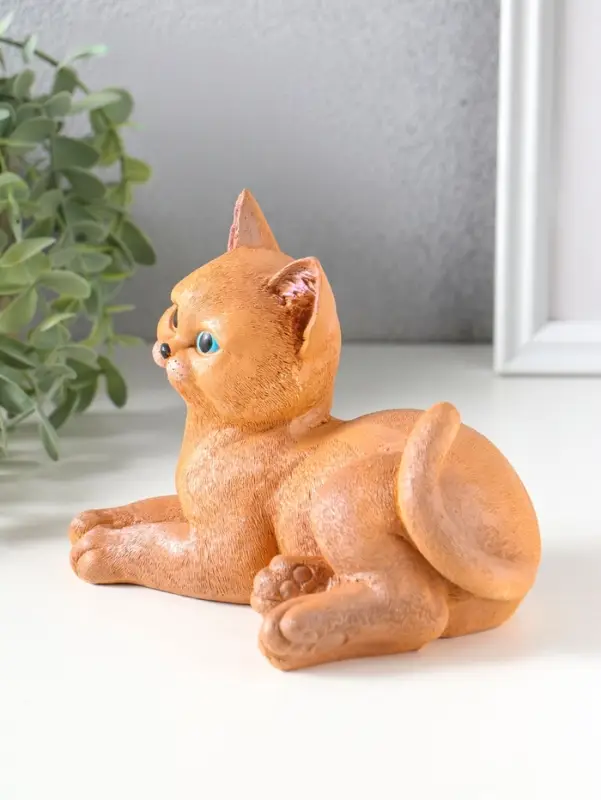 Фигурка гипс &laquo;Кошка лежит&raquo;, 13&times;17&times;12 см, рыжий