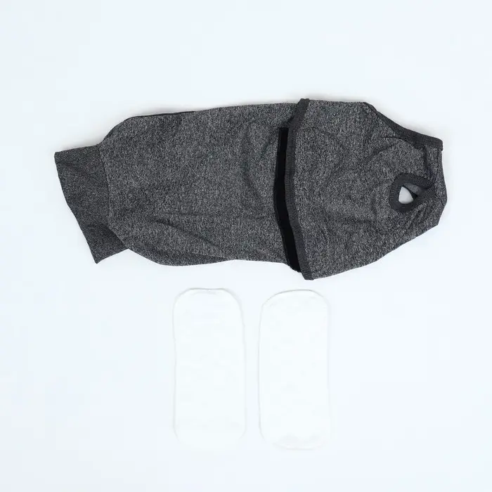 Попона послеоперационная, размер S, ОГ 52-60, ОТ 36-43 см, вес 20-26 кг, полиэстер, спандекс, серая