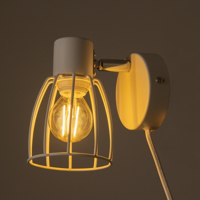 Бра с проводом 59381/1 E14 40Вт белый-хром 13х8х13 см