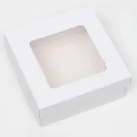 Коробка подарочная складная, упаковка, крышка - дно, с окном, белая, 12&times;12&times;5 см