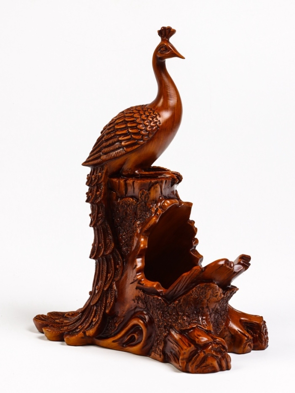 Подставка для бутылки  Подставка для бутылки "Павлин" под дерево, 23х15х33см