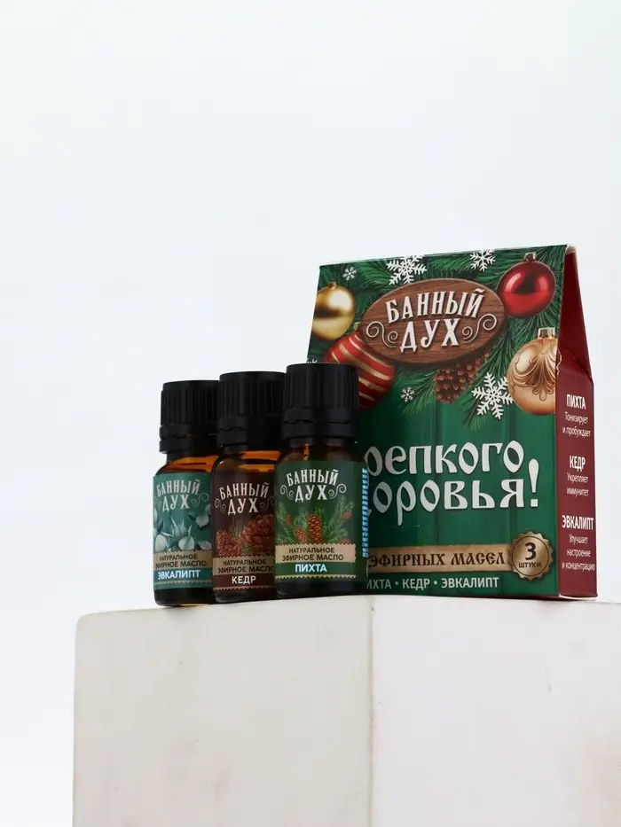 Эфирное масло, набор 3 шт х 10 мл, Банный Дух Эфирное масло, набор 3 шт х 10 мл, Банный Дух