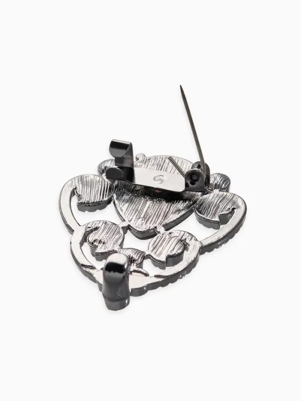 Зажим для кардигана Зажим для кардигана "Ажур", винтаж, цвет серый в сером