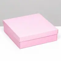 Коробка подарочная складная, упаковка, крышка - дно, розовая, 20&times;20&times;6 см