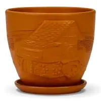 Горшок цветочный с поддоном 2,5 л, d18/h16 см терракот керамика, "Голландия" (М)