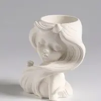 Ваза &laquo;Девушка с длинными волосами&raquo;, 6&times;8&times;9 см, гипс, белая