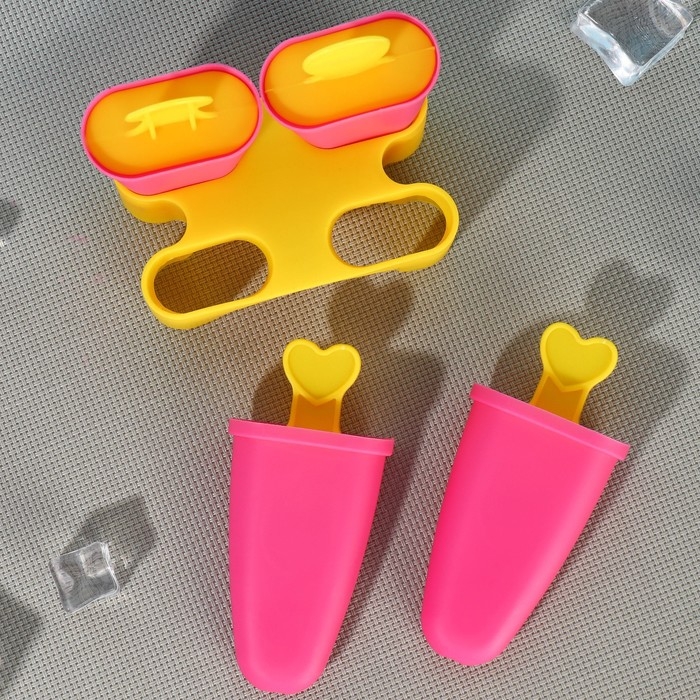 Форма для мороженого Доляна «Кьют», 11×6×12 см, 4 ячейки, цвет прозрачный Форма для мороженого Доляна «Кьют», 11×6×12 см, 4 ячейки, цвет прозрачный