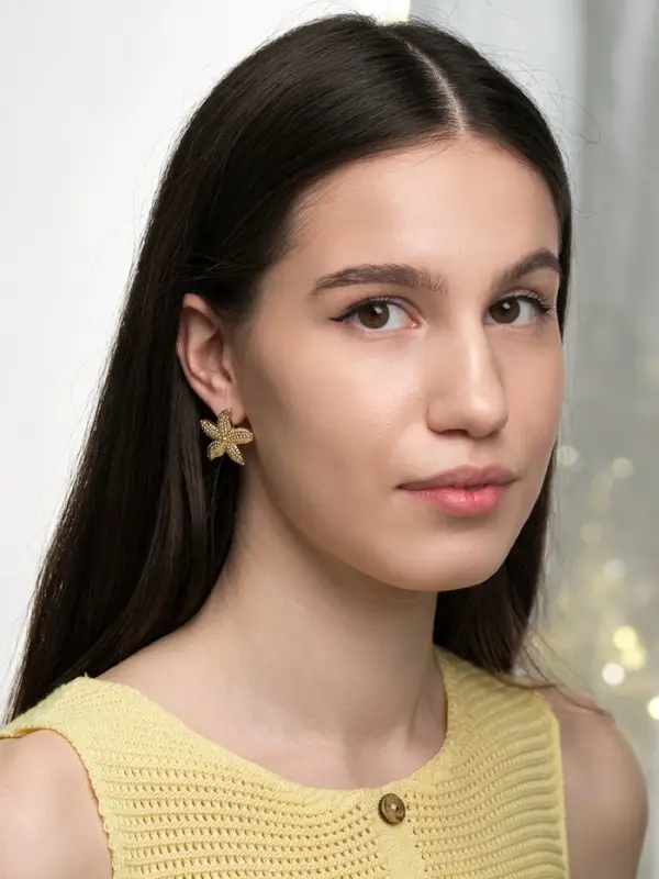 Серьги металл &laquo;Морская звезда&raquo;, цвет золото