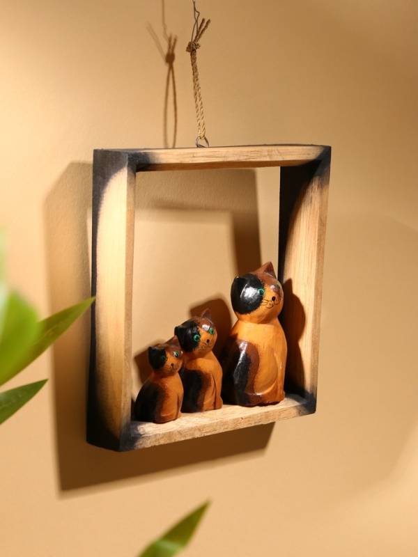 Сувенир интерьерный Сувенир интерьерный "Кошки в рамке" дерево 19х19 см