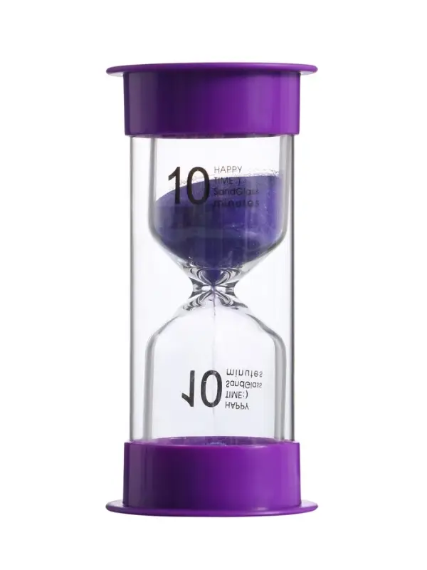 Часы песочные Happy time, на 10 минут, 12&times;5.5 см, сиреневые