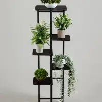 Подставка для цветов Greengo, 6 полок, 36&times;23&times;106 см, напольная, каркас металл, полки МДФ, чёрная