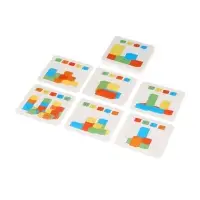 Детский набор деревянные кубики, цветные, 60 штук